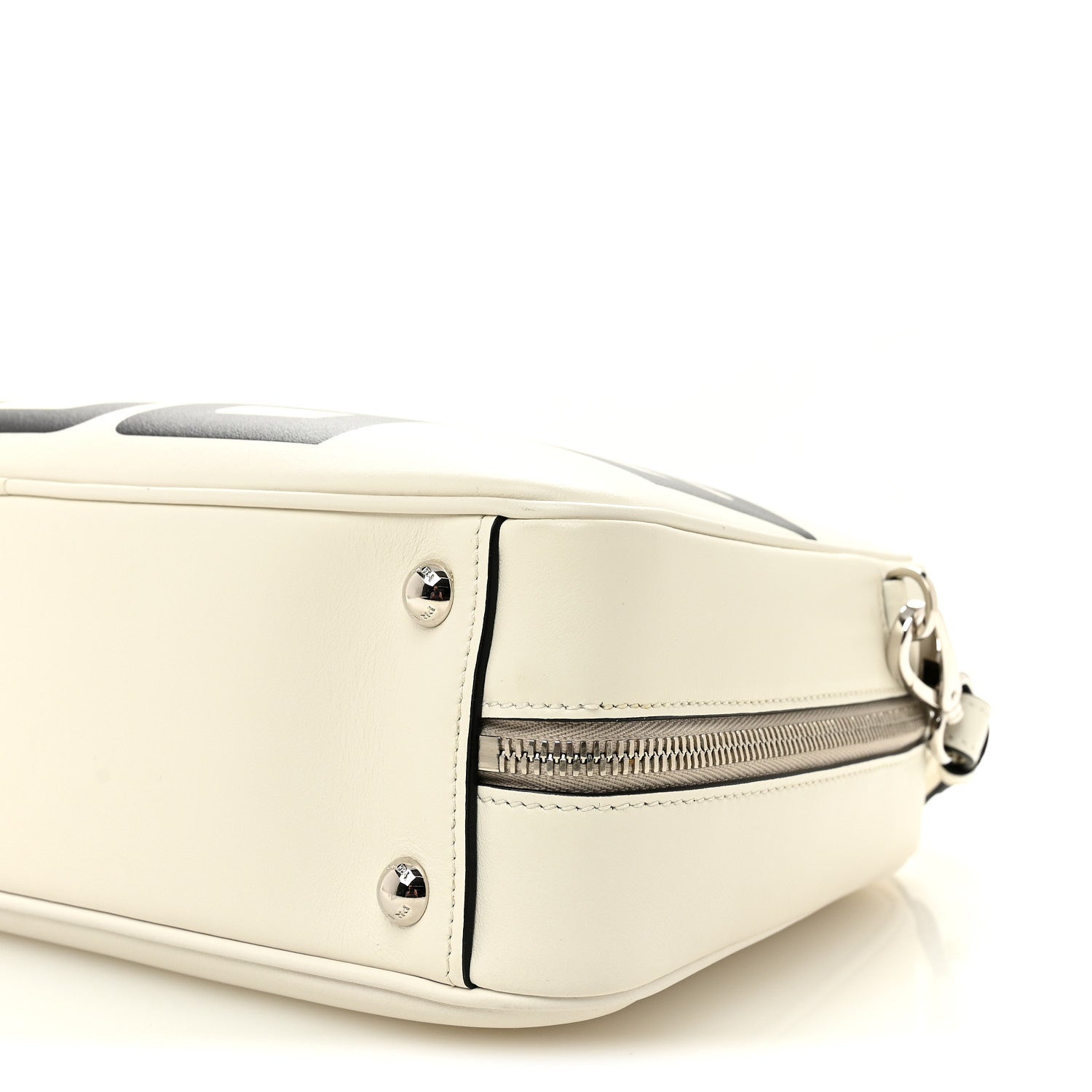 City Calfskin Racing Logo Bowler White Black