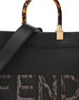Vitello King Plexiglass Elaphe Python Print Logo Medium FNDI Sunshine Shopper Tote Dark Asphalt