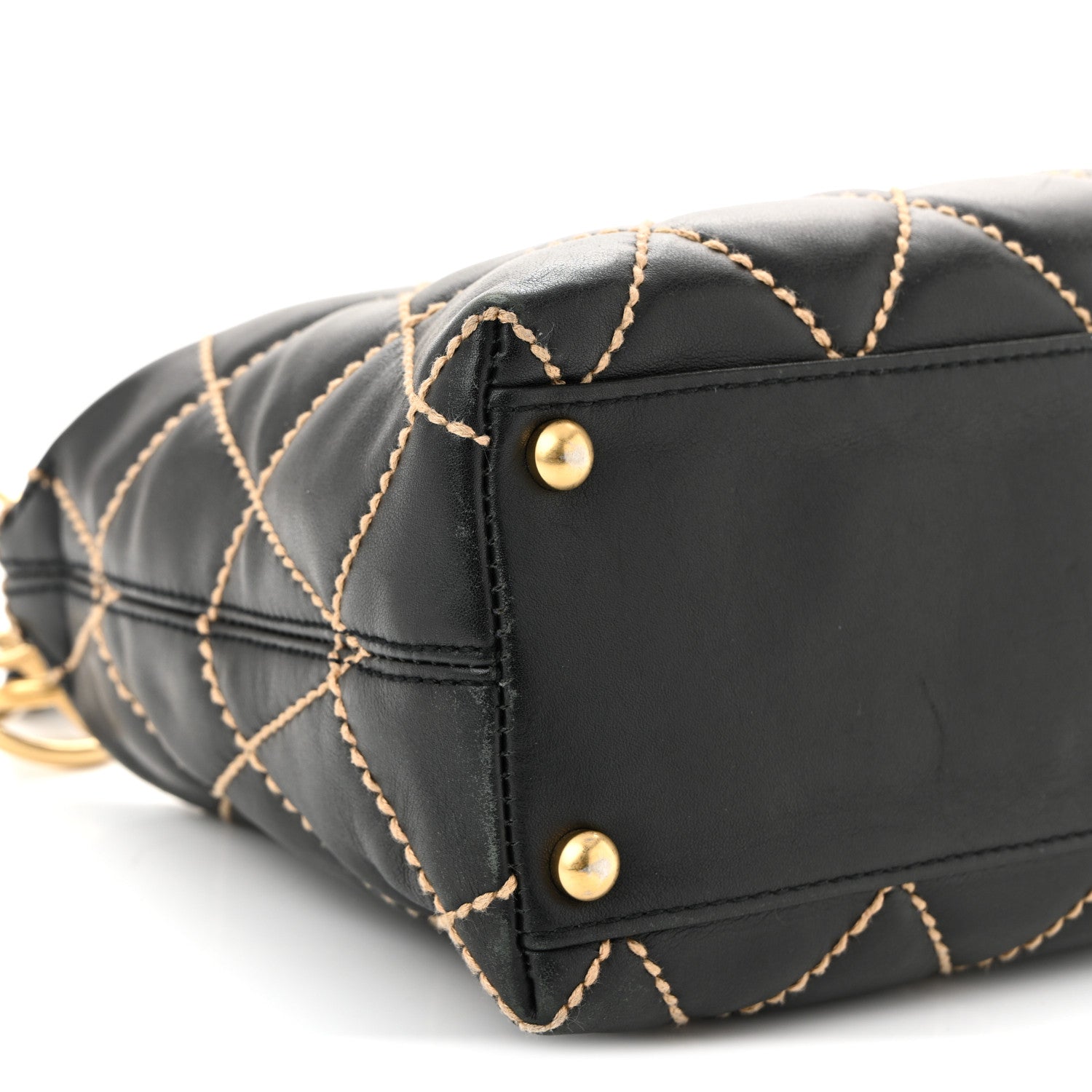 Calfskin Wild Stitch Hobo Black