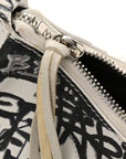 Agneau Arena Graffiti Le Cagole Shoulder Bag XS White Black