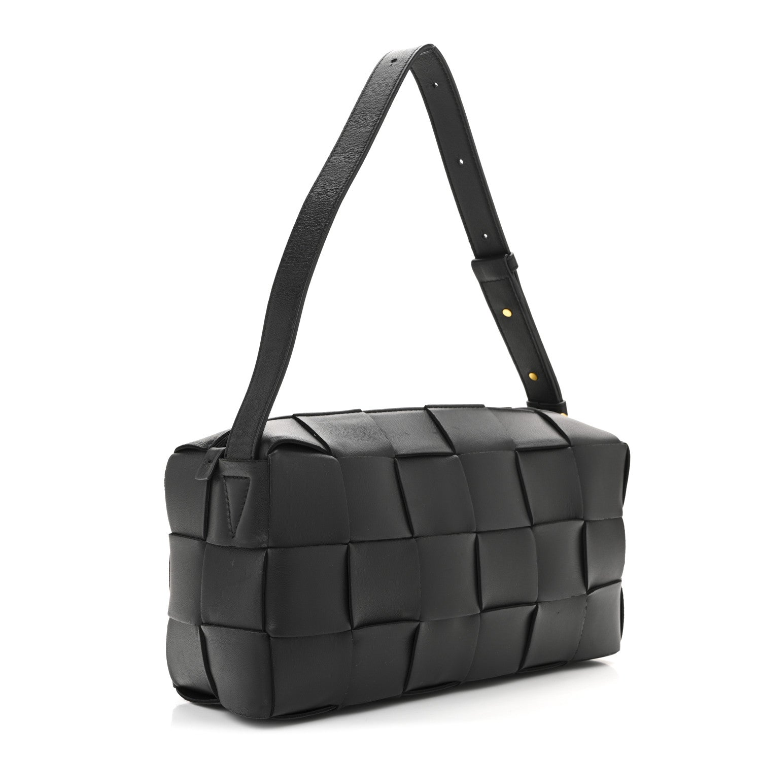 Lambskin Maxi Intrecciato Brick Cassette Bag Black