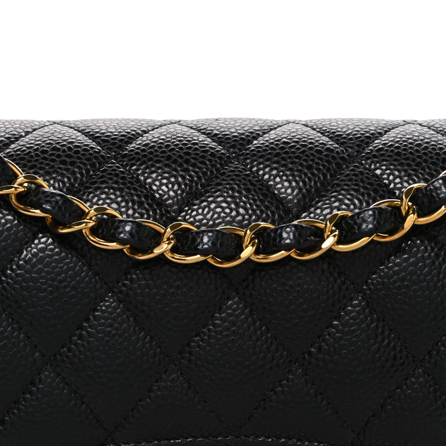 Caviar Quilted Small Double Flap Black