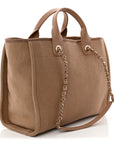 Mixed Fibers Small Deauville Tote Dark Beige
