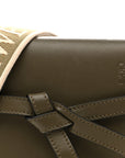 Calfskin Jacquard Mini Gate Dual Bag Autumn Green