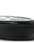 Smooth Calfskin Cuir Small Triomphe Oval Crossbody Purse Black