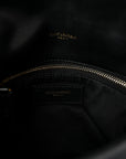 Lambskin Quilted Small Loulou Puffer Monogram Chain Satchel Black
