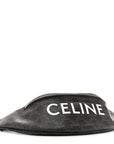 Triomphe Logo Canvas Checker Belt Bag Black