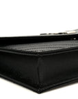 Grain De Poudre Matelasse Chevron Monogram Envelope Chain Wallet Black
