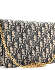 Oblique Saddle Chain Pouch Blue