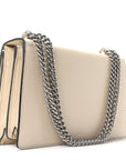 Textured Calfskin Crystal Small Dionysus Shoulder Bag Mystic White