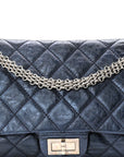 Metallic Aged Calfskin Quilted 2.55 Reissue 228 Flap Blue
