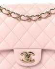Caviar Quilted Medium Double Flap Light Pink