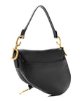 Grained Calfskin Saddle Bag Black