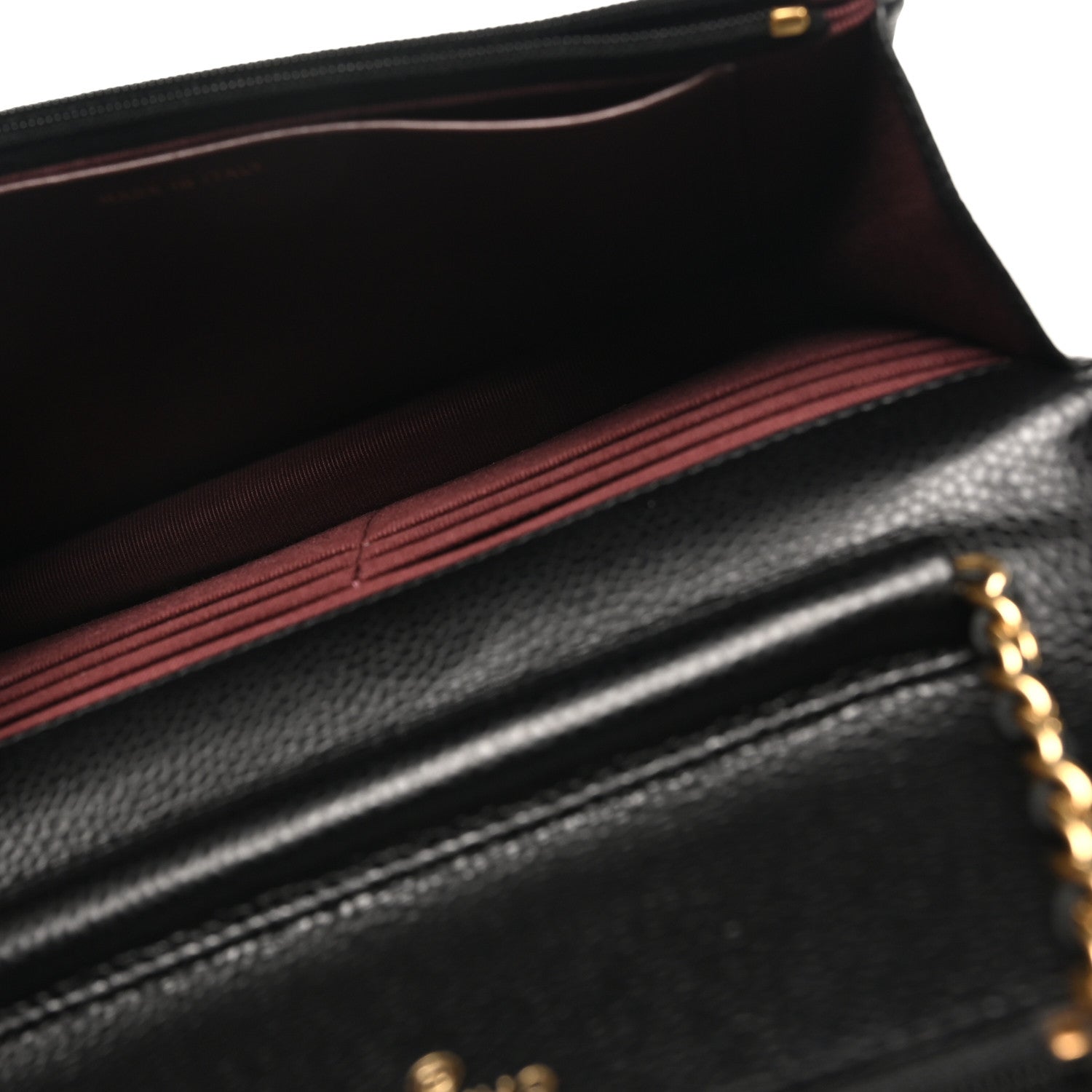 Caviar Quilted Wallet on Chain WOC Black