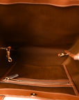 Triomphe Canvas Calfskin Flat Shopper Tote Honey