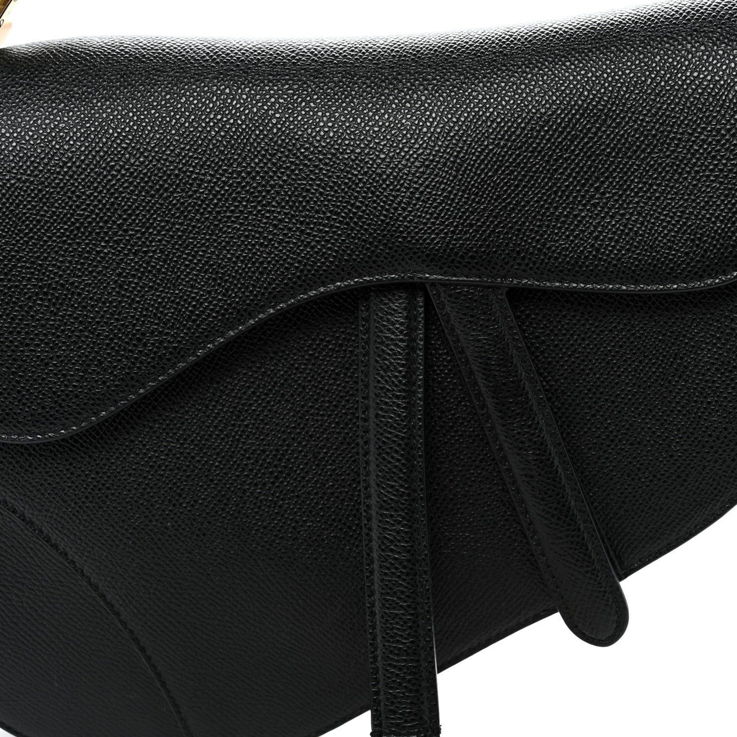 Grained Calfskin Saddle Bag Black