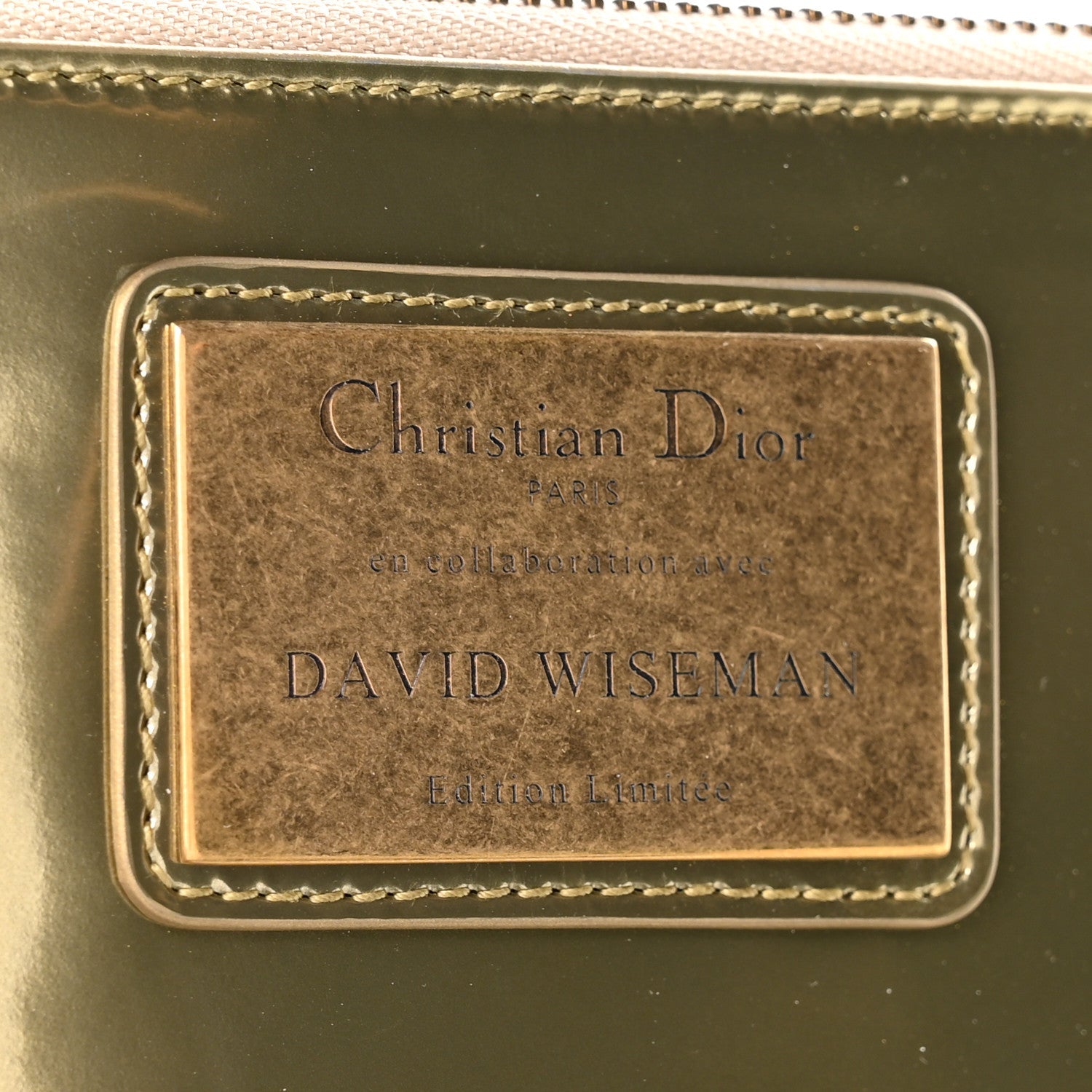 X DAVID WISEMAN Metallic Calfskin Laser Cut Large Lady D1OR Gold