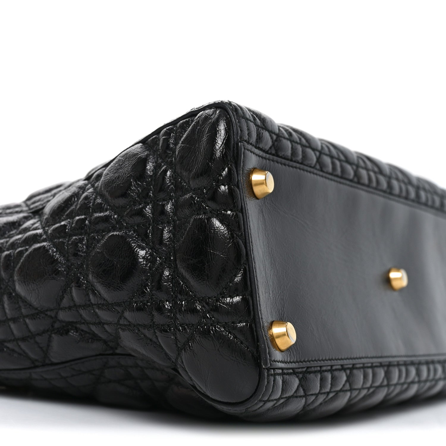 Crinkled Patent Cannage Large Lady D1OR Black