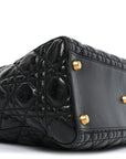 Crinkled Patent Cannage Large Lady D1OR Black
