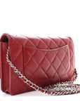 Caviar Quilted Wallet on Chain WOC Red