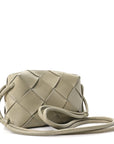 Lambskin Maxi Intrecciato Small Cassette Camera Bag Travertine