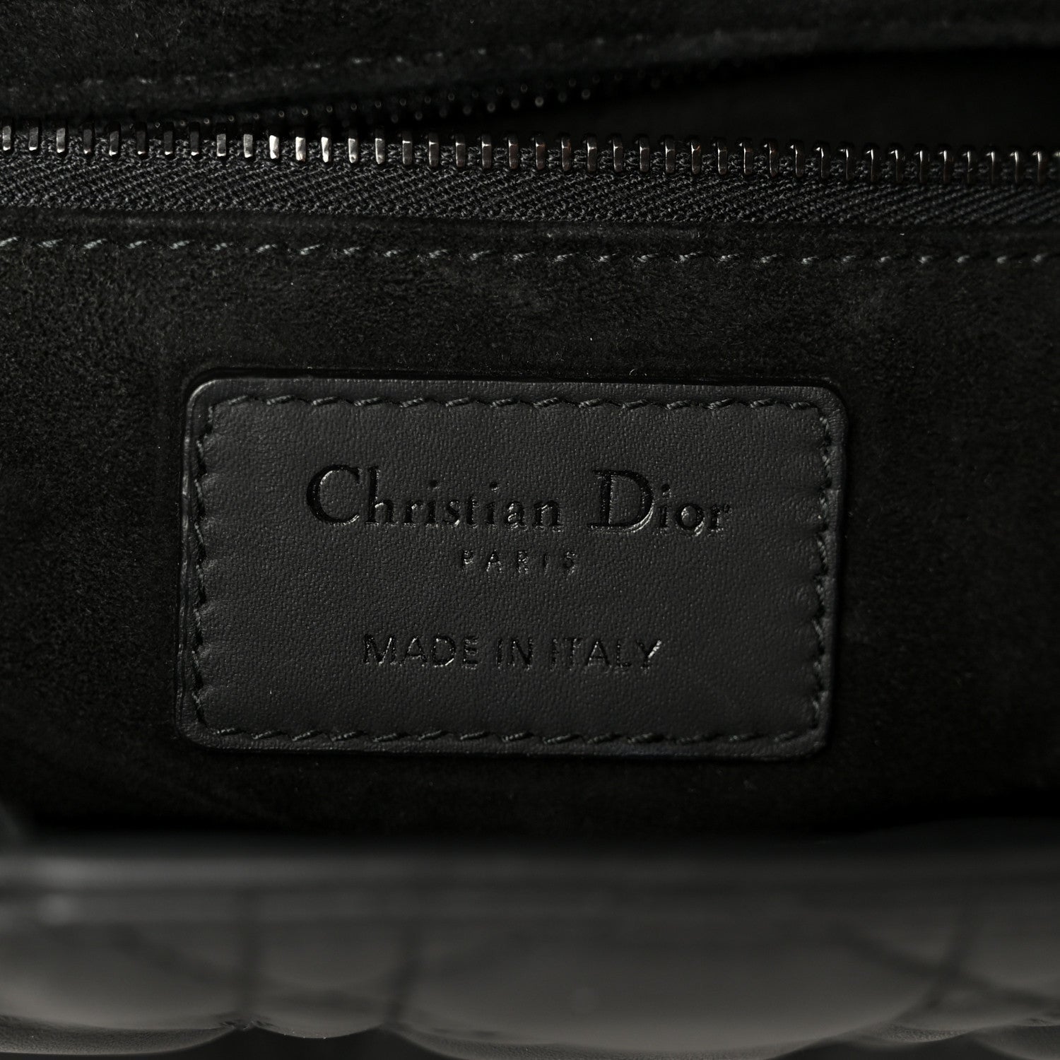 Ultra Matte Calfskin Cannage Medium Lady D1OR Black