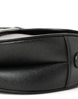 Grained Calfskin Saddle Bag With Strap Black