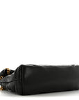 Lambskin Quilted Small Loulou Puffer Monogram Chain Satchel Black