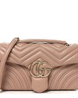 Lambskin Matelasse Medium GG Marmont Shoulder Bag Pink Beige