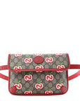 GG Supreme Monogram Apple Interlocking G Belt Bag Beige Multicolor Lobster Red