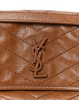 Crinkled Calfskin Matelasse Monogram Baby Niki Chain Satchel Light Caramel