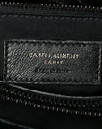 Calfskin Y Quilted Monogram Monochrome Medium Loulou Chain Satchel Black