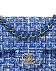 Tweed Quilted Mini Rectangular Flap Blue White