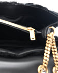 Shearling Y Quilted Monogram Medium Loulou Chain Satchel Black