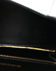 Shiny Box Calfskin Small Hourglass Top Handle Bag Black