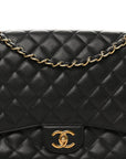 Caviar Quilted Maxi Double Flap Black