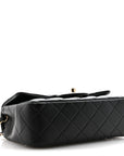 Lambskin Quilted Mini Rectangular Flap Black