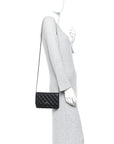 Lambskin Quilted Wallet On Chain WOC Black