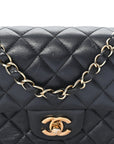 Lambskin Quilted Mini Rectangular Flap Black