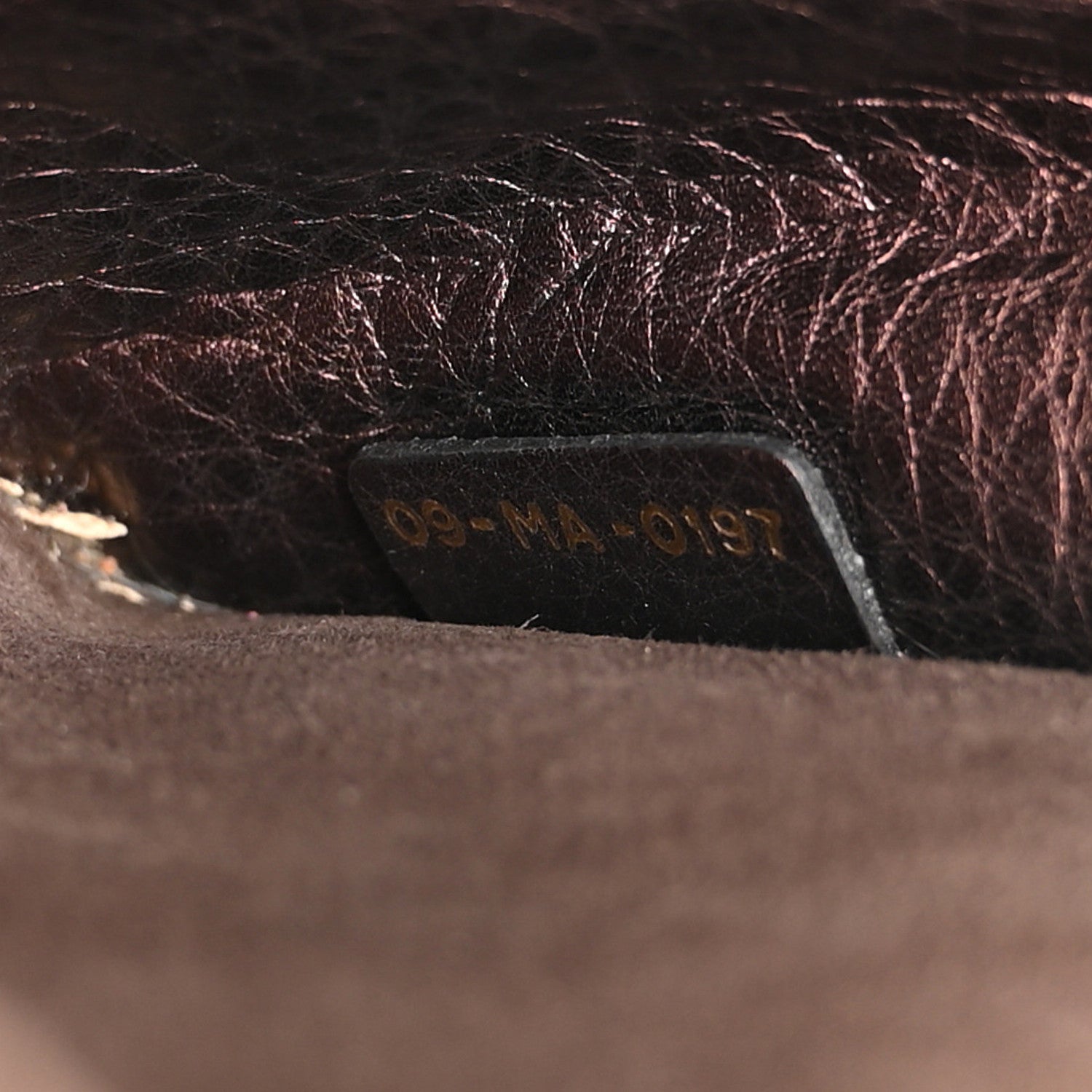 Metallic Calfskin J'AD1OR Chain Flap Bag Noisette