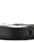 Jacquard Black Denim GG Monogram Textured Dollar Calfskin Mini Jackie 1961 Hobo Black Ivory