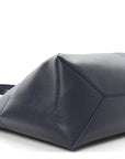 Shiny Calfskin Large Puzzle Fold Tote Abyss Blue