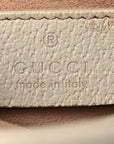 Textured Dollar Calfskin Web Mini Ophidia Shoulder Bag Mystic White