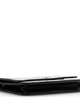 Lambskin Camellia Embossed Wallet On Chain WOC Black
