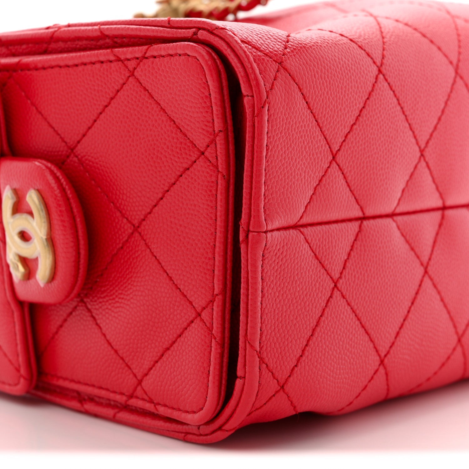 Caviar Quilted Mini CHNL 25 Handbag Red
