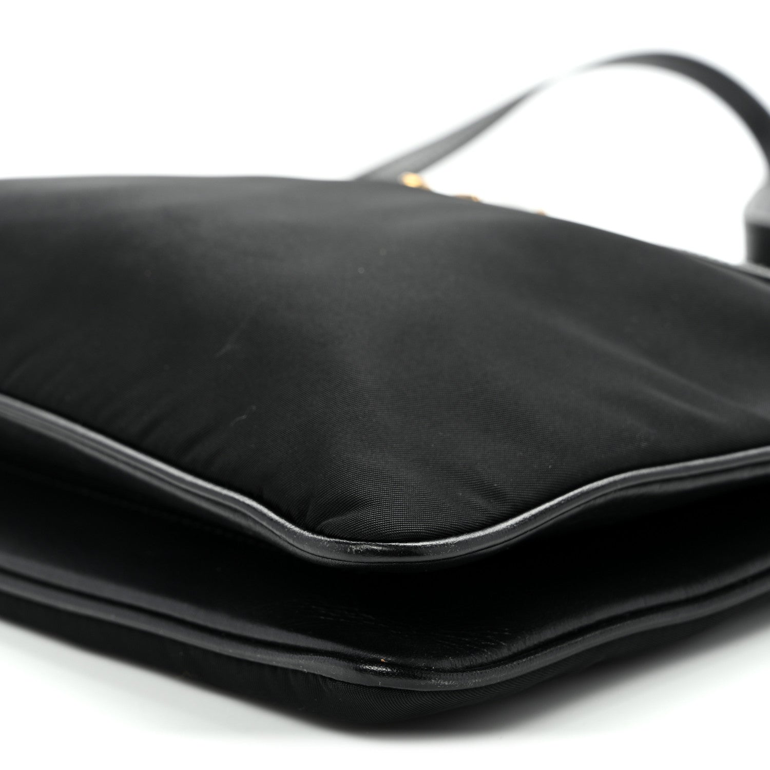 Tessuto Nylon Soft Calf Double Zip Crossbody Bag Black