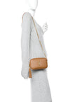 Grain De Poudre Matelasse Monogram Mini Lou Camera Bag Dark Natural