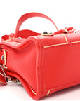 Supple Grained Calfskin Classic Silver Hardware Highlight Mini City Rouge Fraise