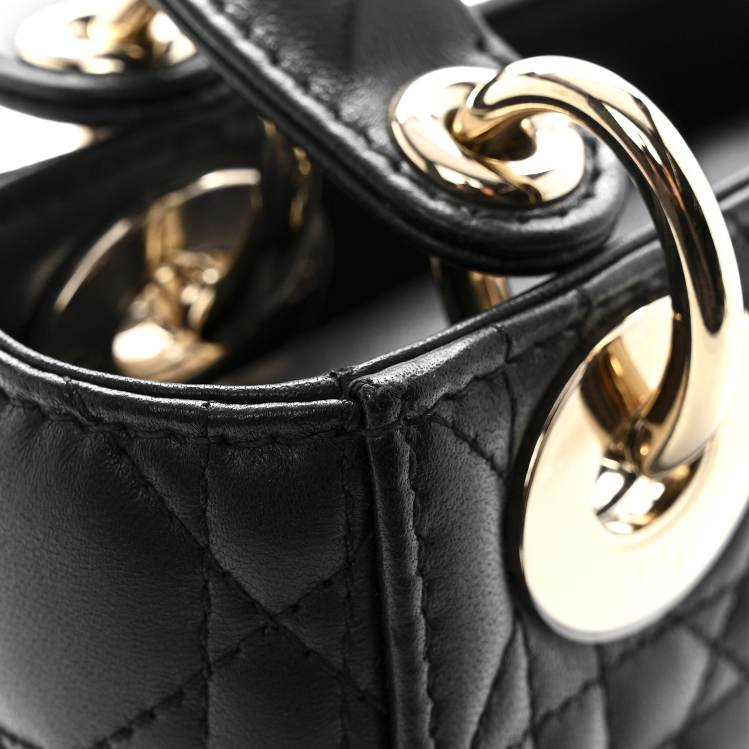 Lambskin Cannage Mini Lady D1OR Black