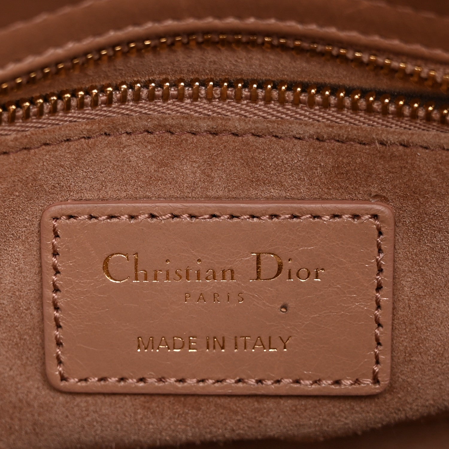 Lambskin Gathered Mini Lady D1OR Fard